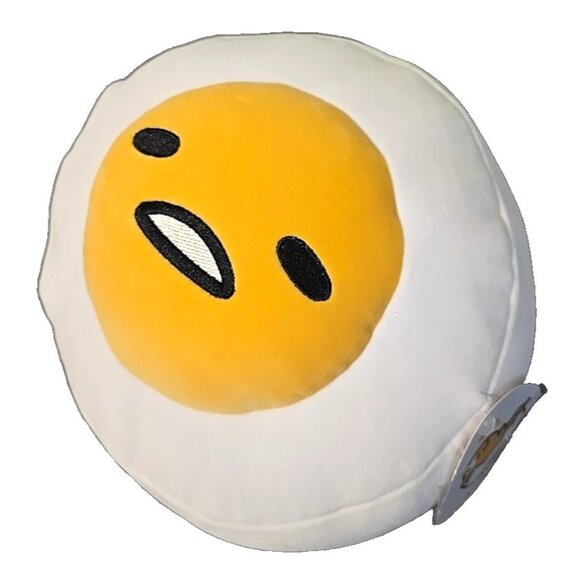 Gudetama Lazy Egg Plush 10” Wht Hard Boiled Egg Yellow Yolk Meh Sanrio Gund New - Picture 7 of 10